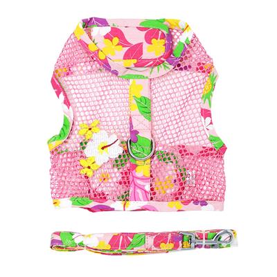 Cool Mesh Harness - Pink Hawaiian Floral by Doggie Design
